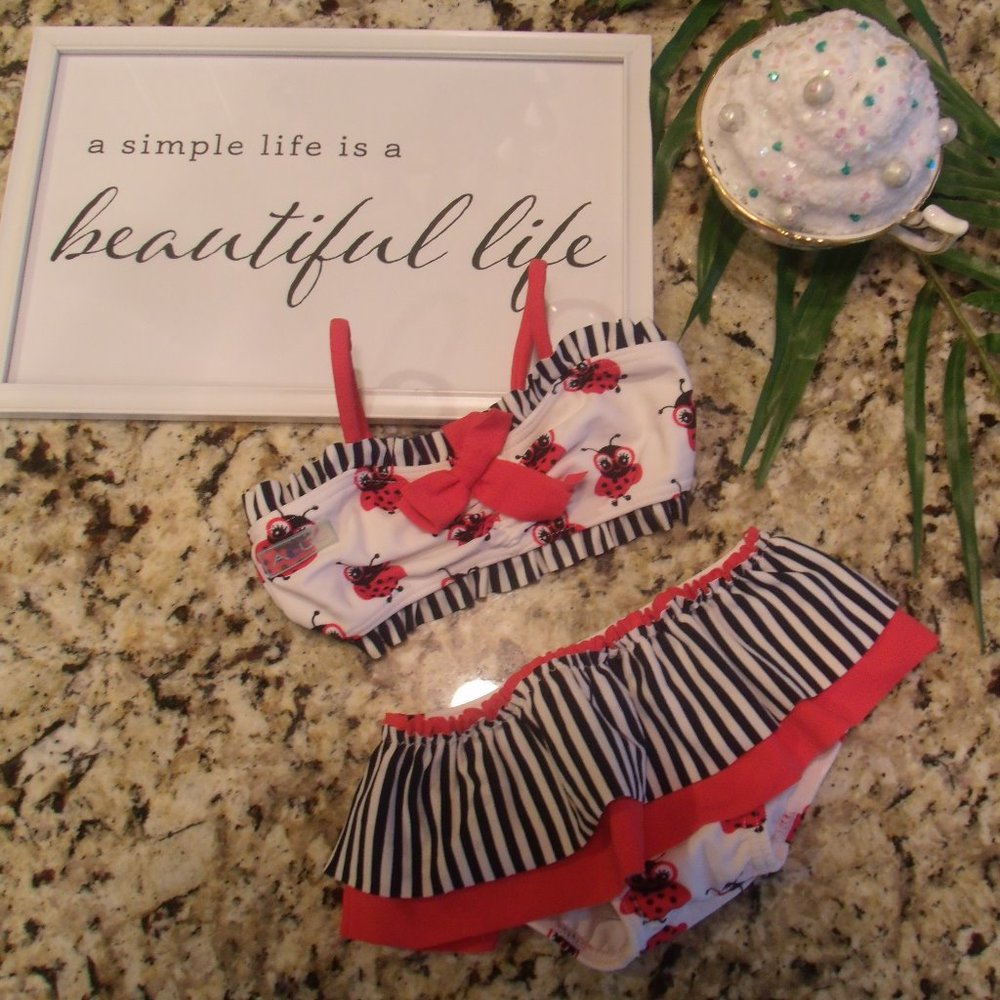 Azul Swimwear Lady Bug Stripe Baby Bikini